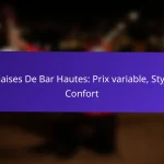 Chaises De Bar Hautes: Prix variable, Style, Confort