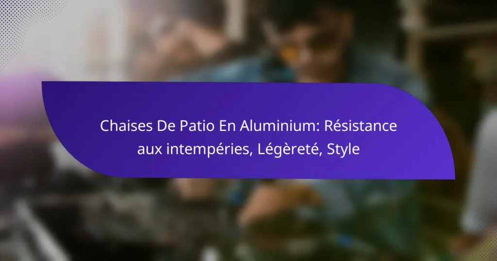 Chaises De Patio En Aluminium: Résistance aux intempéries, Légèreté, Style