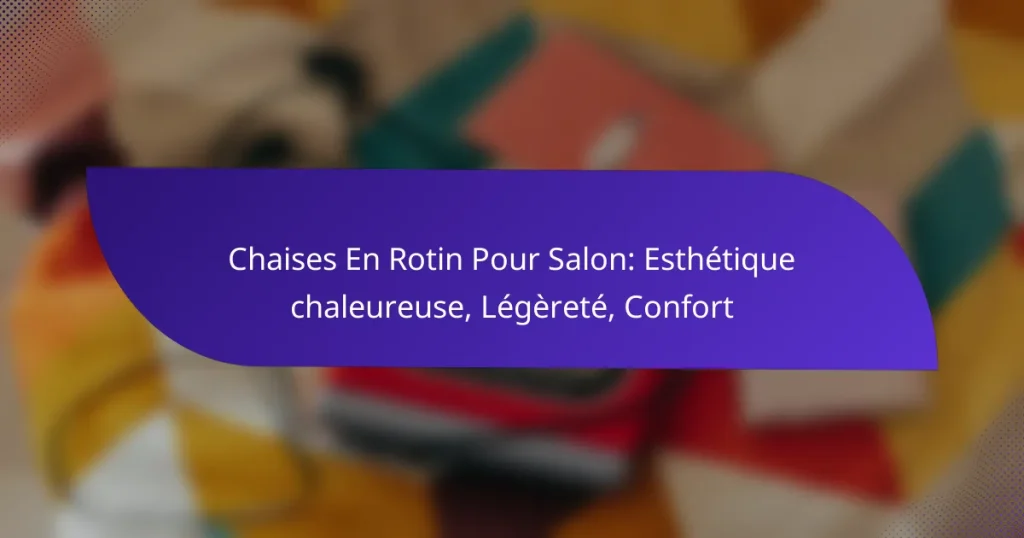 Chaises En Rotin Pour Salon: Esthétique chaleureuse, Légèreté, Confort