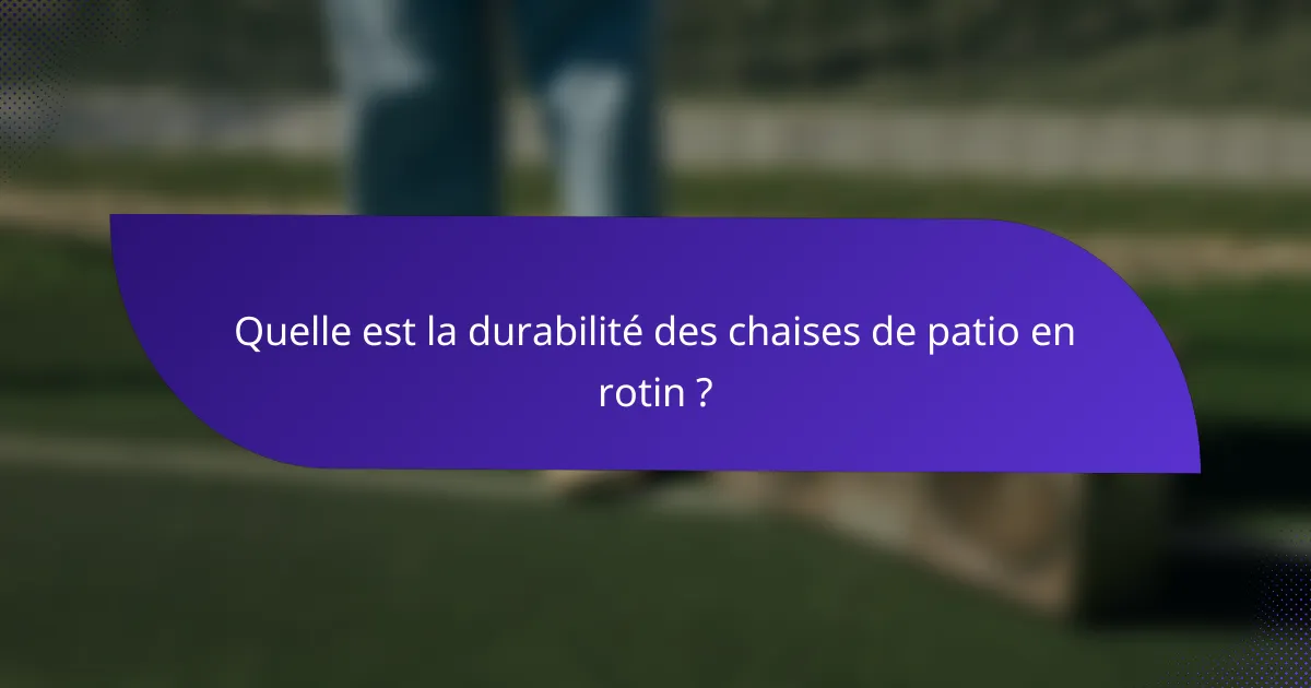 Quelle est la durabilité des chaises de patio en rotin ?